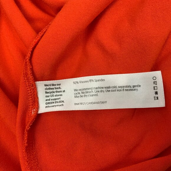 Eileen Fisher Orange Sleeveless Crewneck Shift Midi Dress Large - Picture 10 of 16